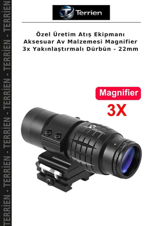 Özel Üretim Atış Ekipmanı Aksesuar Av Malzemesi Magnifier 3x Yakınlaştırmalı Dürbün - 22mm