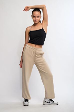 Siyah Kadın Askılı Crop Top - Lones