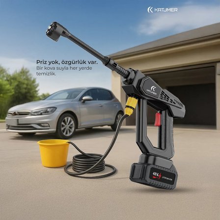 KATJMER CWJTX001 Akülü Jetrix Basınçlı Araç Yıkama Makinesi 48Vf