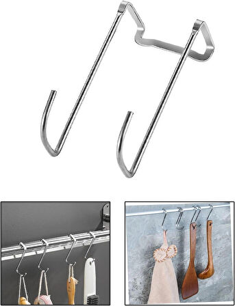 Microcase Paslanmaz Çelik Metal Banyo Duşakabin Mutfak vb Alanlar için Askılık L Model - AL4839 1 Adet