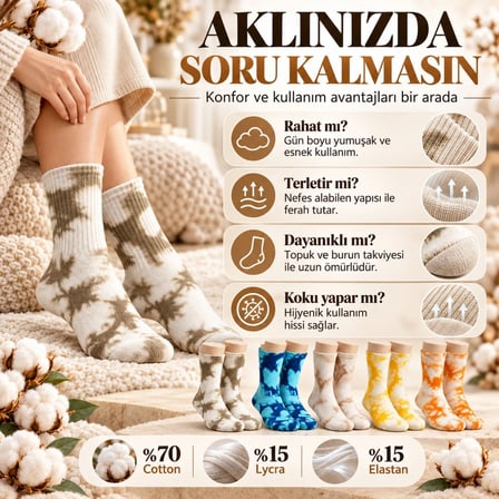 Unisex Batik Desenli Çorap 10'lu Set Pamuklu Renkli Uzun Soket Dikişsiz Nefes Alan Günlük Spor Çorabı