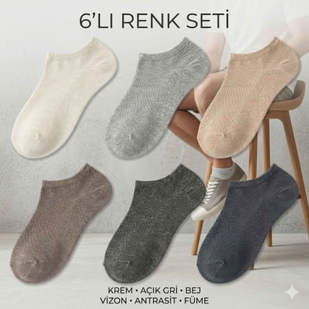 S'82 Erkek Görünmez Çorap Babet Kesim Çok Renkli 39-44 Beden