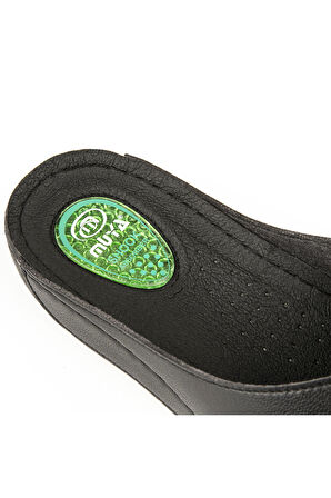 MUYA CYRUS ANATOMİK TABAN JEL DESTEKLİ TOPUK DİKENİ DÖRT MEVSİM KADIN TERLİK SİYAH