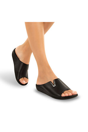 MUYA NEST ANATOMİK TABAN DÖRT MEVSİM KADIN TERLİK SİYAH