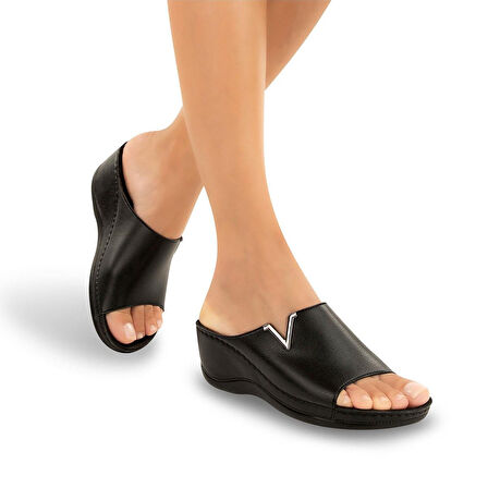 MUYA PERLA ANATOMİK TABAN DÖRT MEVSİM KADIN TERLİK SİYAH