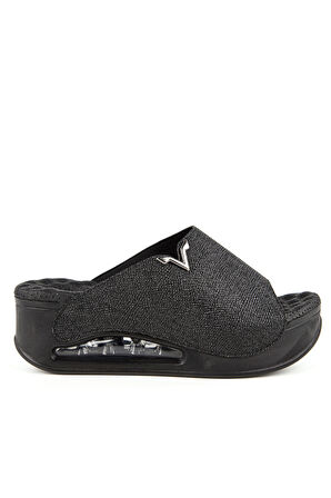 MUYA AERO ANATOMİK AİR MAX TABANLI TOPUK DİKENİ KADIN TERLİK SİYAH DESENLİ