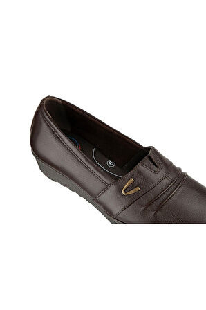 Muya Riska 6 Nokta Anatomik Taban Topuk Dikeni Hakiki Deri Kadın Ayakkabı