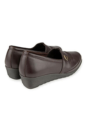 Muya Riska 6 Nokta Anatomik Taban Topuk Dikeni Hakiki Deri Kadın Ayakkabı