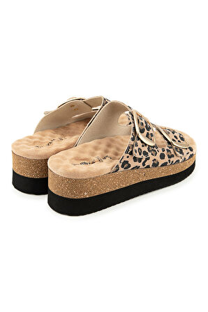 MUYA PANTAİ ANATOMİK TABAN TOPUK DİKENİ KADIN TERLİK LEOPAR