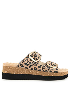 MUYA PANTAİ ANATOMİK TABAN TOPUK DİKENİ KADIN TERLİK LEOPAR