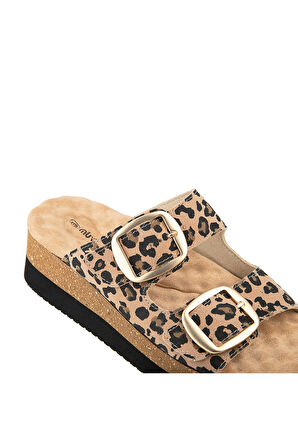 MUYA PANTAİ ANATOMİK TABAN TOPUK DİKENİ KADIN TERLİK LEOPAR