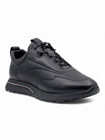 VOYAGER 1019 ERKEK HAKİKİ DERİ SPOR AYAKKABI SİYAH