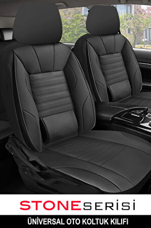 Ford Taunus  Uyumlu 5 KOLTUK TAM SET DERİ BEL DESTEKLİ OTO KOLTUK KILIFI SİYAH