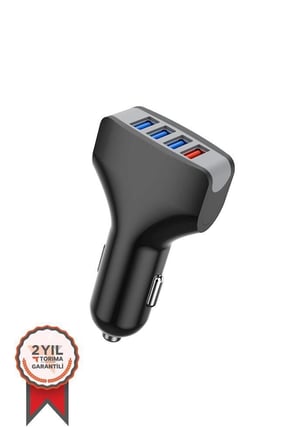 Özel Seri Hızlı Şarj Adaptörü 4 Port Çift Usb C20 Siyah Taşıt Şarjı Telefon Aksesuar Araç İçi
