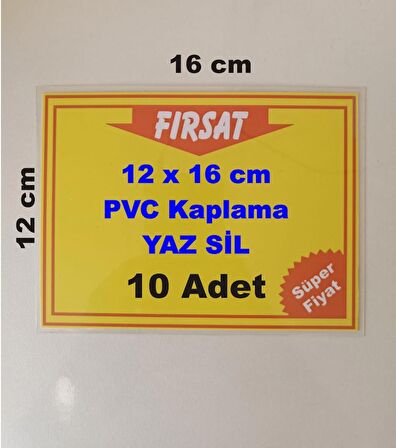 CYS ETİKET Cys - 1708 Pvc Kaplama Yaz-sil 120 X 160 Mm Fırsat Promosyon Fiyat Etiketi 10 Adet CYS - 1708