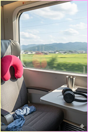 Pembe Polar Araç Boyun Yastığı 35x28 cm | Araba Otobüs Uçak Ev Ofis Seyahat ve Yolculuk Yastığı