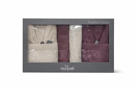 Bambu 10 Parça Aile Bornoz Takımı 