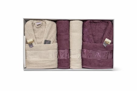 Bambu 10 Parça Aile Bornoz Takımı 