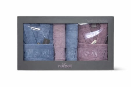 Bambu 10 Parça Aile Bornoz Takımı 