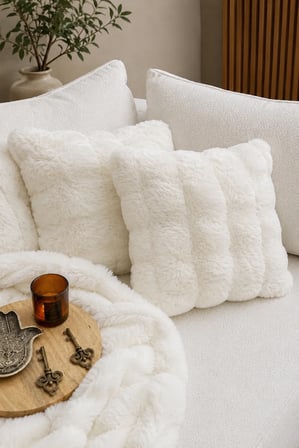 Peluş Bubble Kırlent Kılıfı 2'Li