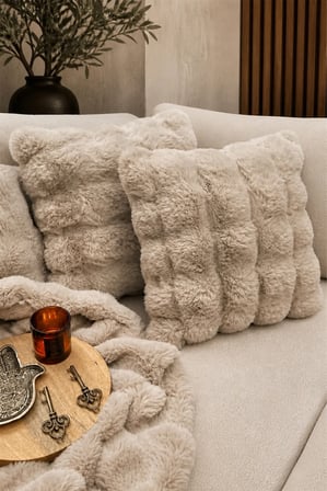 Peluş Bubble Kırlent Kılıfı 2'Li