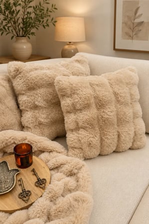 Peluş Bubble Kırlent Kılıfı 2'Li
