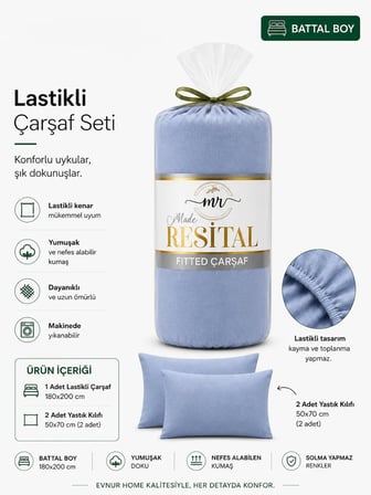 Resital Lastikli Çarşaf Seti Battal Boy