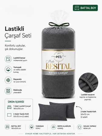 Resital Lastikli Çarşaf Seti Battal Boy