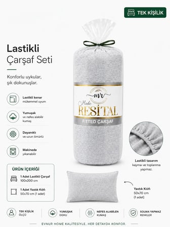 Resital Lastilki Çarşaf Seti Tek Kişilik