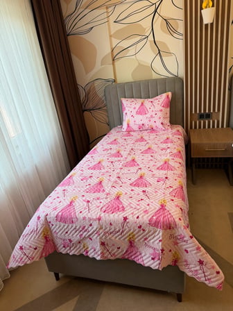 Prenses Desenli Pike Takımı Tek Kişilik