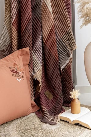 Floransa Nakışlı Jakarlı %100 Pamuk 4 Parça Pike Takımı Seti 