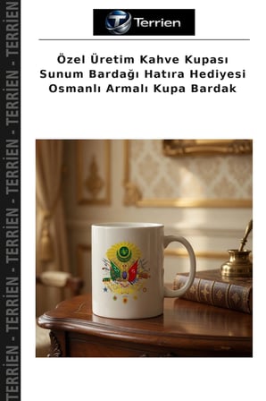 Özel Üretim Kahve Kupası Sunum Bardağı Hatıra Hediyesi Osmanlı Armalı Kupa Bardak