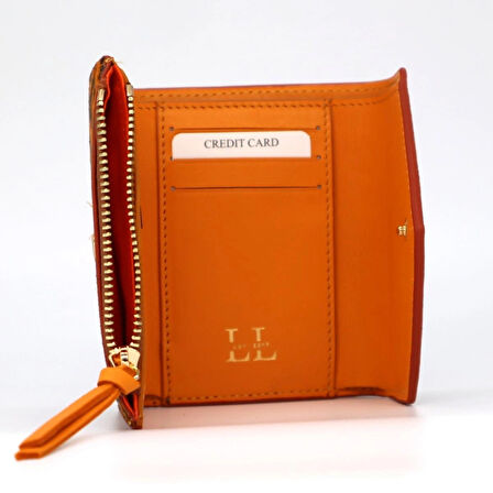 Lux Leder Vico Hakiki Deri Leopar Baskı Süet Cüzdan