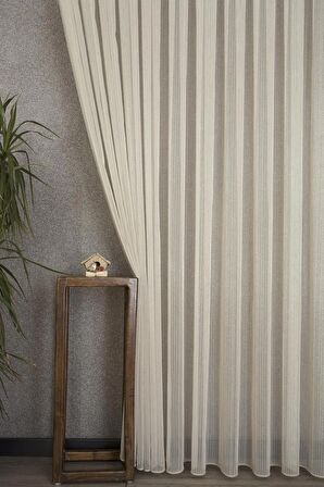 Massarelli Çizgili Tül Bej 1-2,5 Orta Sık Pile