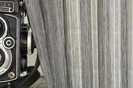 Massarelli Çizgili Tül Füme Pilesiz