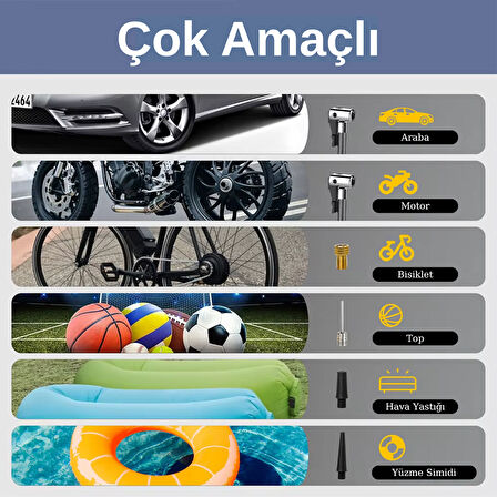 Şarjlı Powerbank özellikli LastikHava Kompresörü Hava Pompası