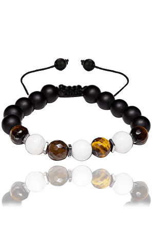 Sertifikalı Kaplan Gözü - Sedef Taşı Bileklik - Aaa+ Kalite