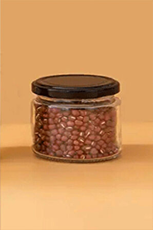 1 Adet Cam Kavanoz Siyah Kapak Magnolia-Yoğurt-Marmelat-Reçel Kavanozu (330 ml)