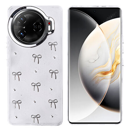 Tecno Camon 30 Pro 5G Kılıf Airbag Tasarımlı Simli Şeffaf Zr-Kutup