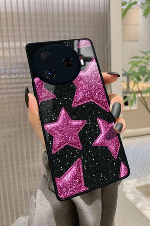 Tecno Camon 30 Pro Uyumlu Simli Kiraz Tasarımlı Parlak Silikon Kılıf