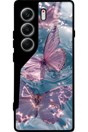 Tecno Camon 40 Uyumlu Sarı Leopar Tasarımlı Parlak Silikon Kılıf