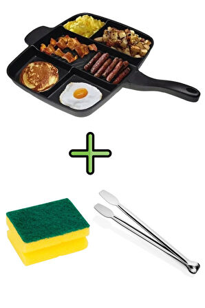 5 Gözlü Döküm Tava 5 Gözlü Granit Tava Beş Gözlü Tava Yapışmaz Tava 5 Bölmeli Maşa Bulaşık Süngeri