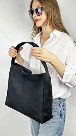 Süet Omuz Çantası Siyah Renk, 74