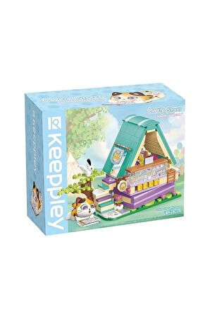 Erkek Çocuk Oyuncak KP28018 Keeppley Lovely Street Calico Cat Comic House Blok Seti -Vagonlife Kız Ç