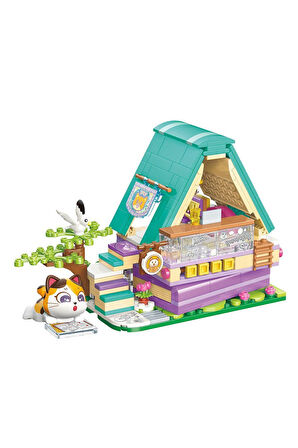 Erkek Çocuk Oyuncak KP28018 Keeppley Lovely Street Calico Cat Comic House Blok Seti -Vagonlife Kız Ç