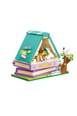 Erkek Çocuk Oyuncak KP28018 Keeppley Lovely Street Calico Cat Comic House Blok Seti -Vagonlife Kız Ç