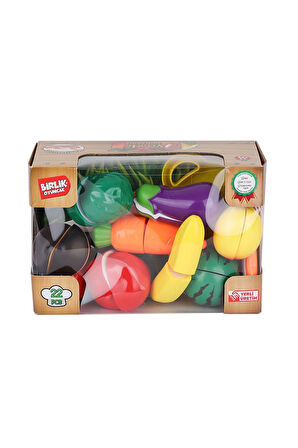 Erkek Çocuk Oyuncak URT007-KUTU-2AB 22 PCS KESİLEBİLİEN SEBZE MEYVELER Kız Çocuk Eğitici Oyuncaklar