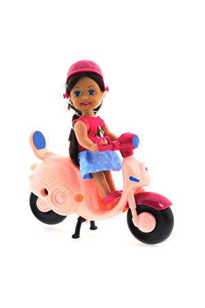 Erkek Çocuk Oyuncak Cute Doll Mini Bebek ve Pembe Vespa Kız Çocuk Eğitici Oyuncaklar