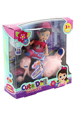 Erkek Çocuk Oyuncak Cute Doll Mini Bebek ve Pembe Vespa Kız Çocuk Eğitici Oyuncaklar