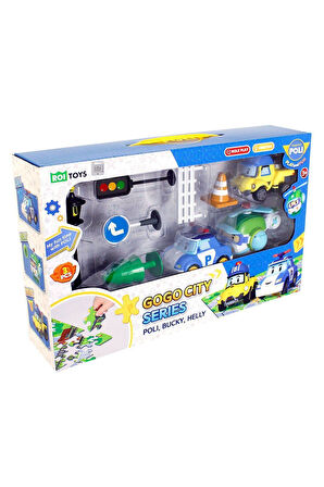 Erkek Çocuk Oyuncak POLI-ZR-912 Robocar Poli Gogo City Seri Poli Burky Helly Oyun Seti Kız Çocuk Eği